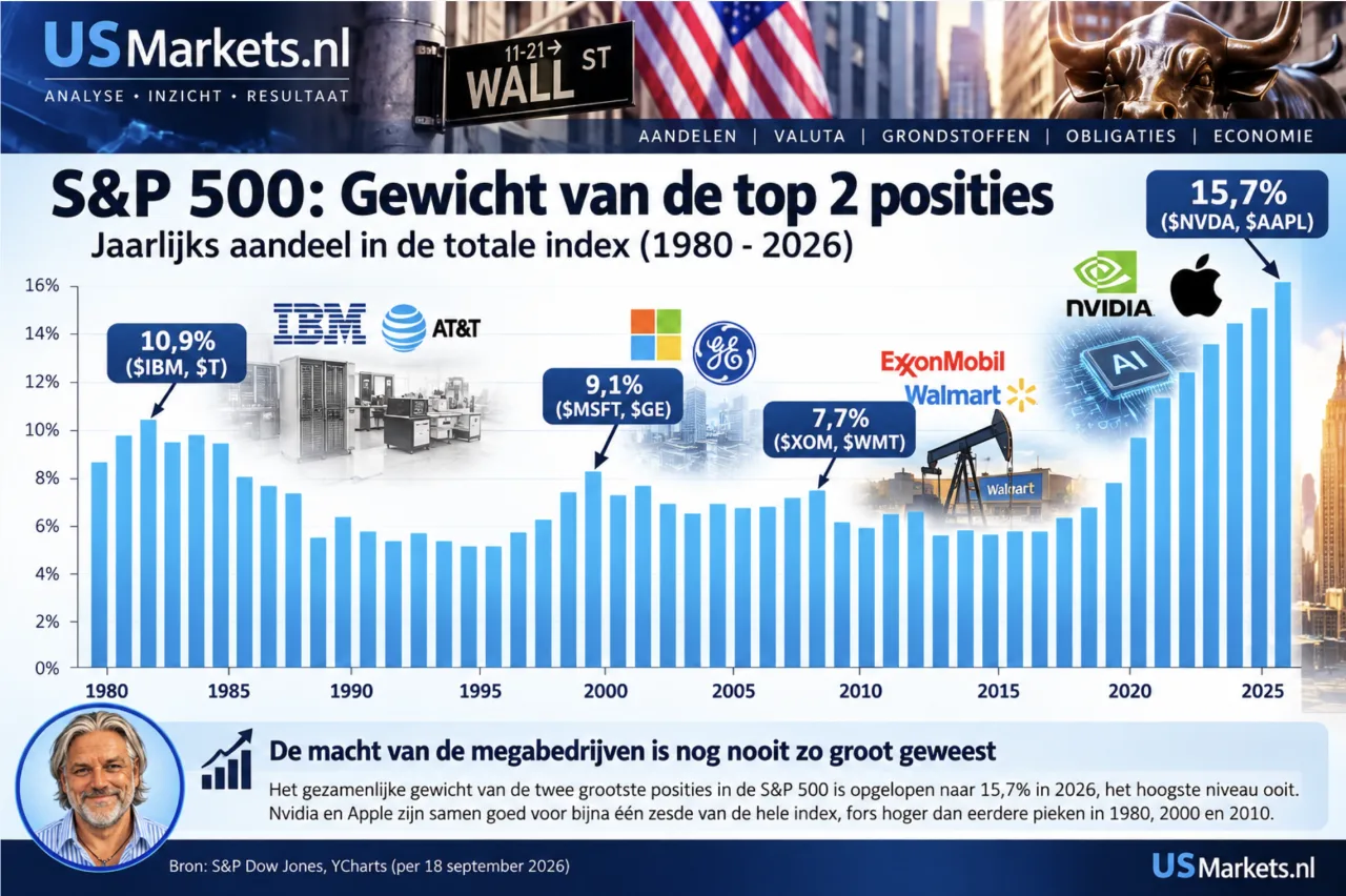 Infographic gewicht top 2 posities in de S&P 500