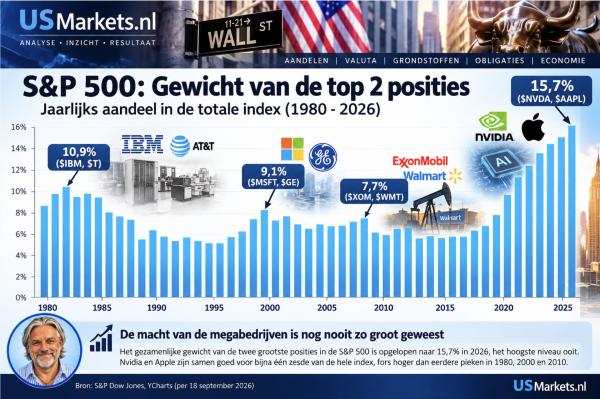 Gewicht top 2 binnen SP 500