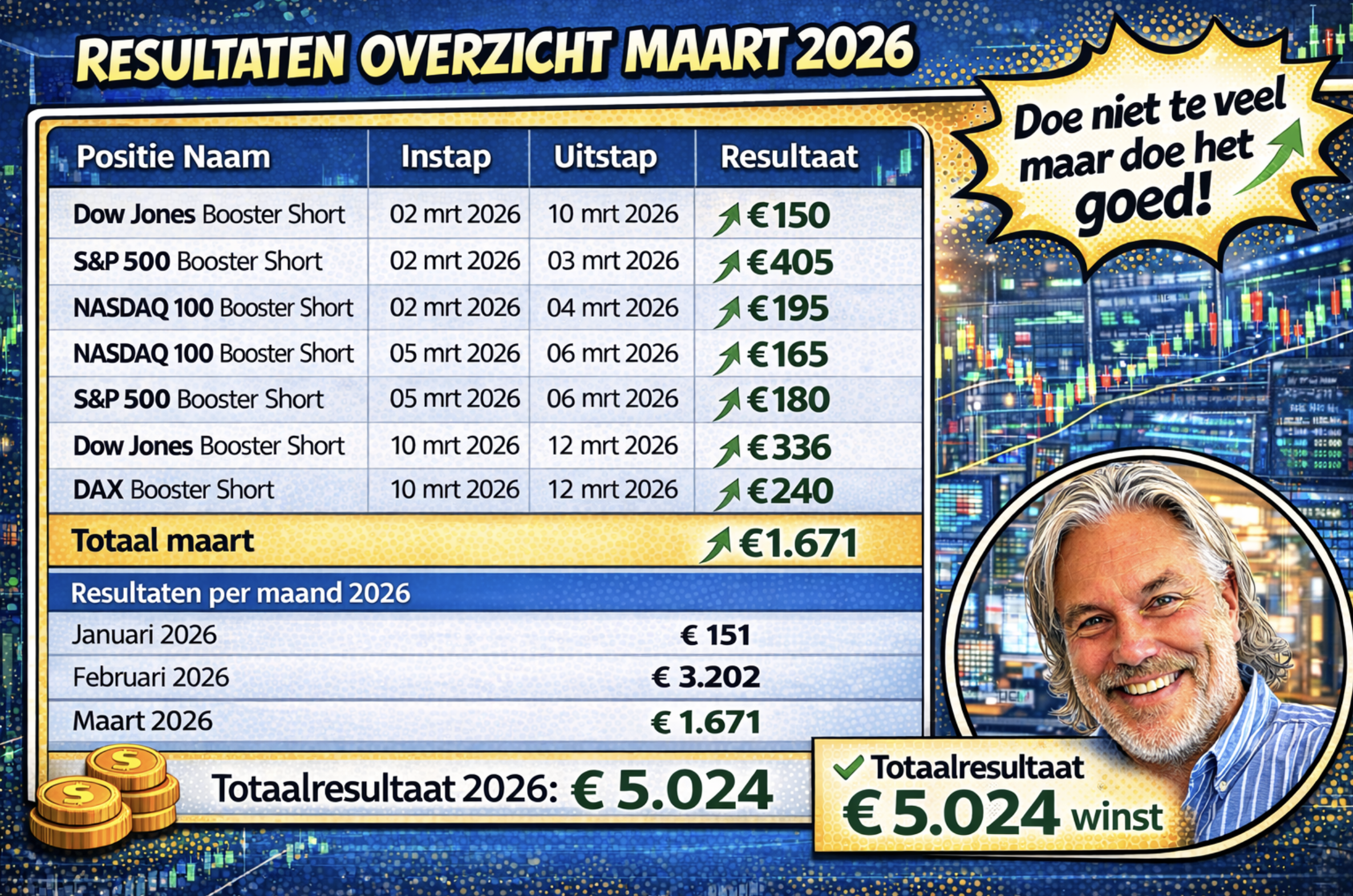 Totale resultaten 2026 details maart